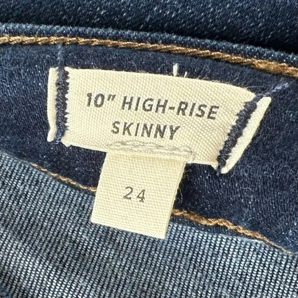 Madewell Jeans Womens Sz 24 10" High Rise Skinny Dark Washed Stretch Denim Blue - Picture 8 of 12